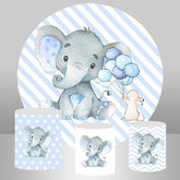 Ballon Kaninchen Und Elefant Runden Baby Dusche Hintergrund